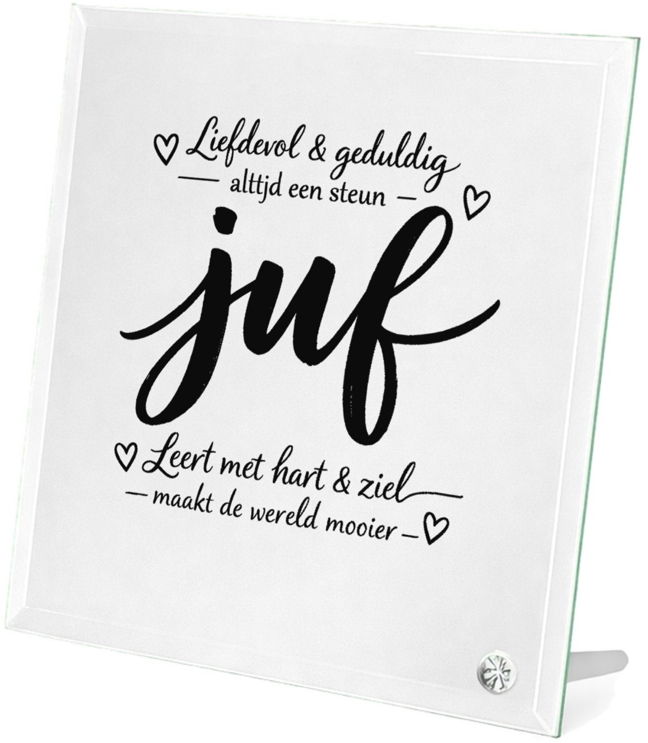 Mr Cadeautjes Glasframe 20 x 20 - design Een minimalistische tekstprint met een groot kernwoord, aang | cadeau Wit