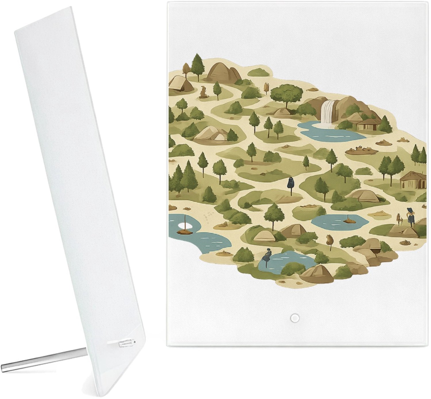 Mr Cadeautjes Glazen fotopaneel Een rustige stadsplattegrond als decoratieve print met mini- 15 x 20 cm, staand - glas, decoratie, wanddecoratie | cadeau Wit