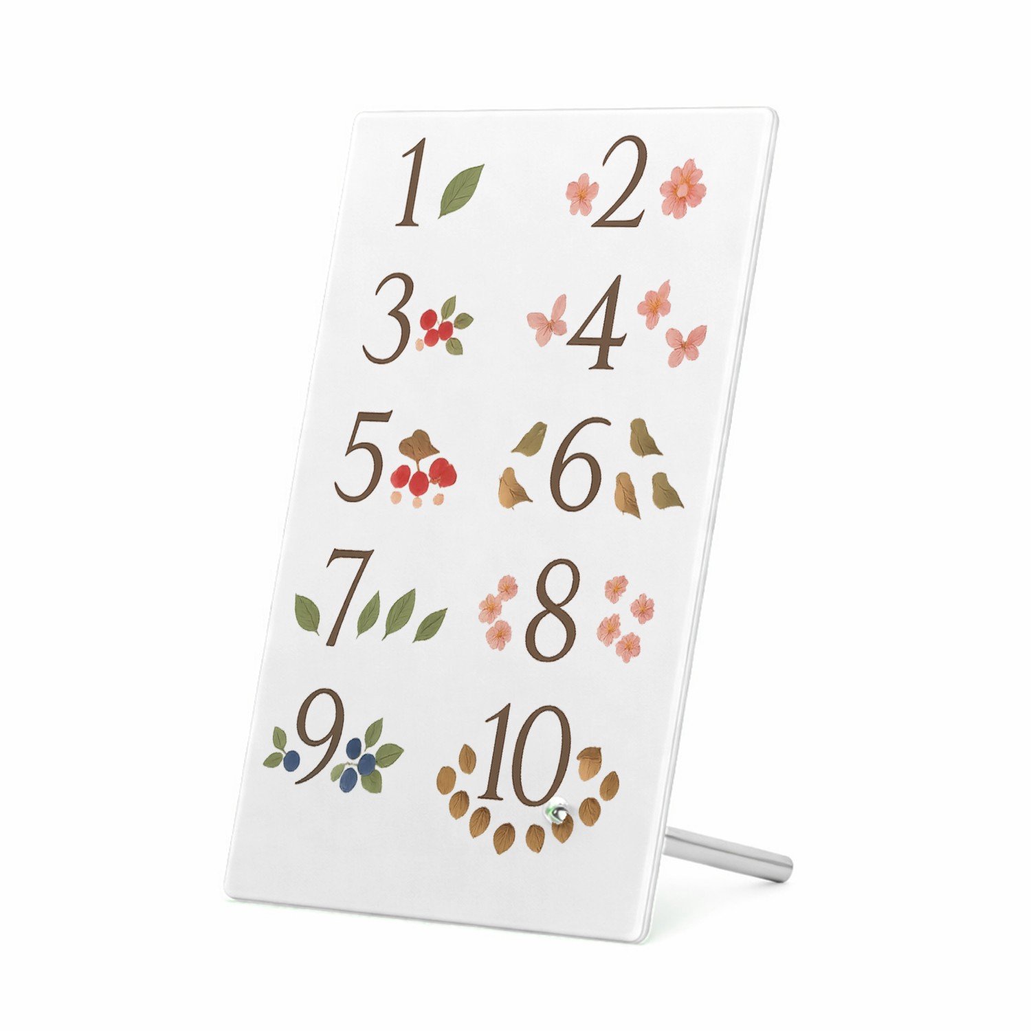 Mr Cadeautjes Glasframe 11 x 16 - design Een rustige telposter voor de natuur, met seizoenselementen | cadeau Wit