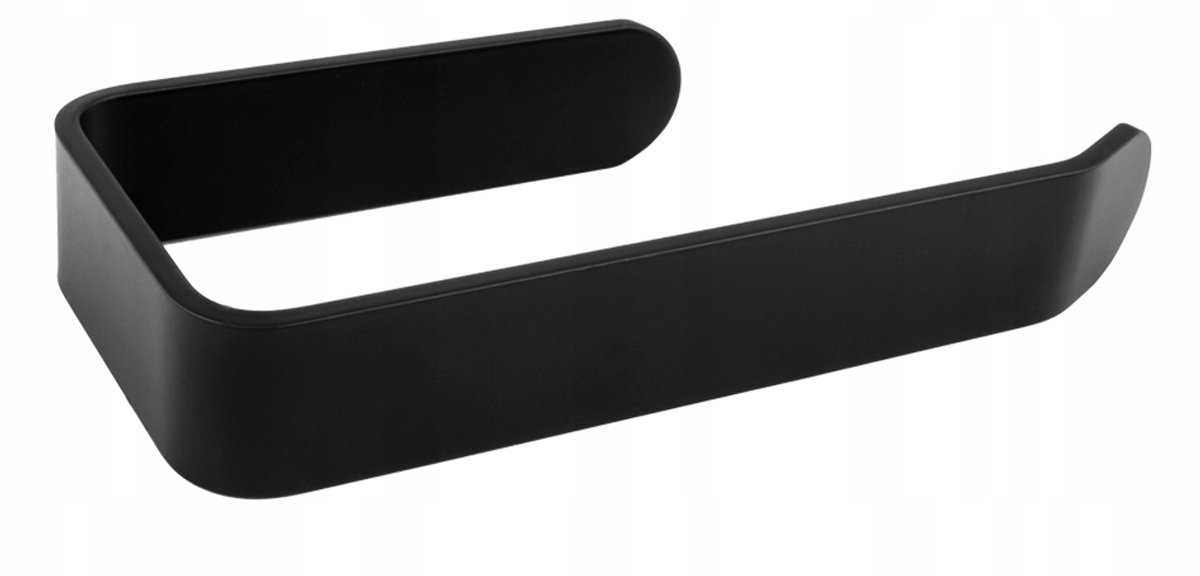 Zwart Mat Aluminium Toiletrolhouder - Zelfklevend 3M