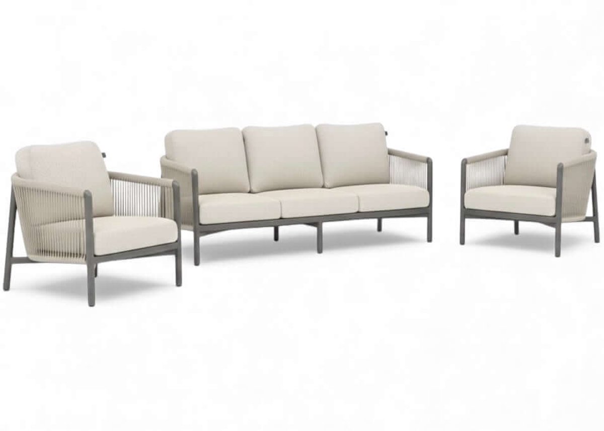 Apple Bee Bora Bora Loungeset 3-delig Nr. 3 | Taupe Rope | Zonder Tafels