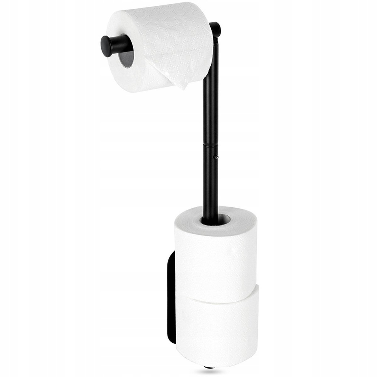 Zwarte Wandmontage Toiletrolhouder met Opslag