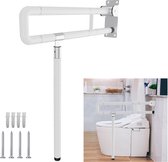 Wandsteun Handgreep - Toilet Steun - Badkamer Veiligheid - Inklapbaar Nachtzicht - 60x70cm - Wit