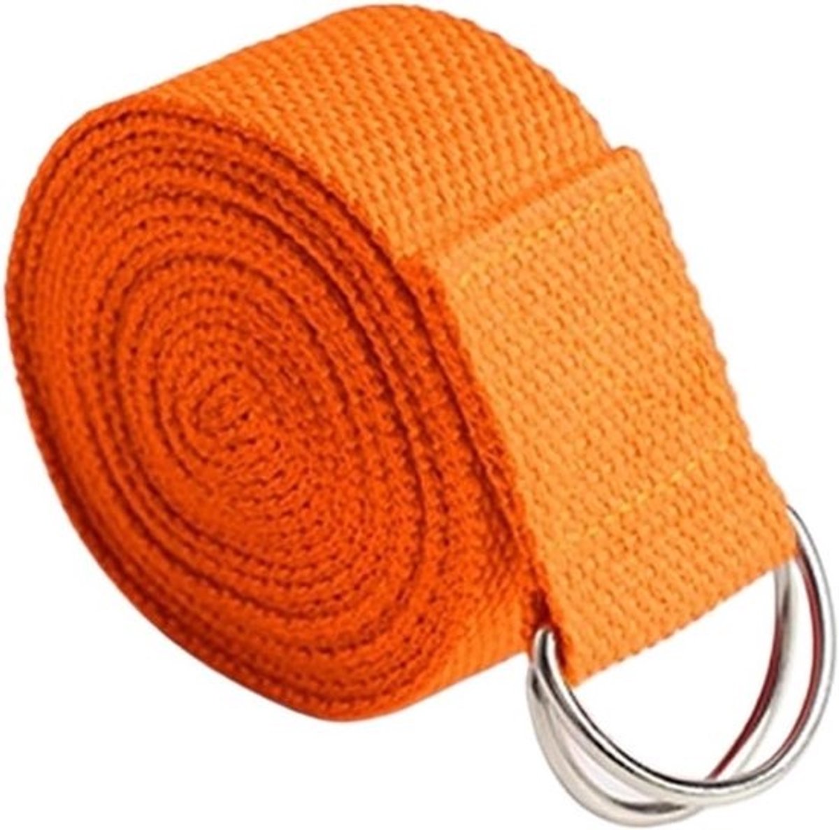 Stretchband Yoga - Pilates Riem - Flexibiliteit Verbeteren - Stevige D-lus - 180 cm - Oranje