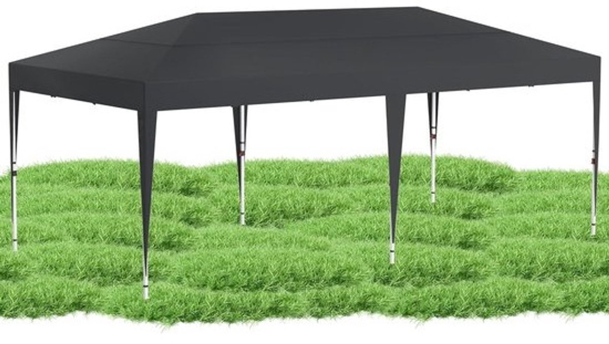 Vouwpaviljoen - Partytent Tuinpaviljoen - Feesten organiseren - Winterbestendig - 3x6 meter - Antraciet