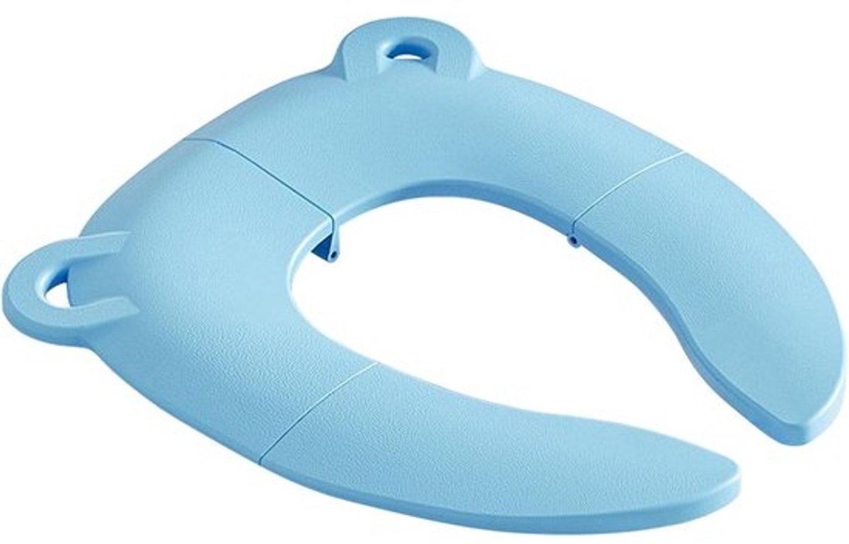 Reisplaspot Peuters - Kinder Toiletbril Zitje - Zindelijkheidstraining Onderweg - Compact Vouwbaar Ontwerp - 19.6L x 16.2W cm - Blauw