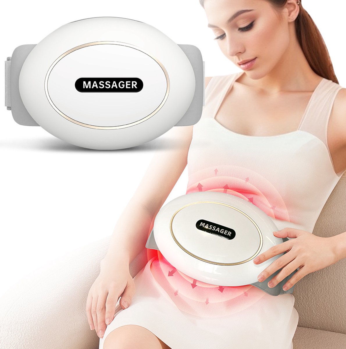 MODFU - Buikmassage - Warmtefunctie - 10-Minuten Timer - Wit - Abs