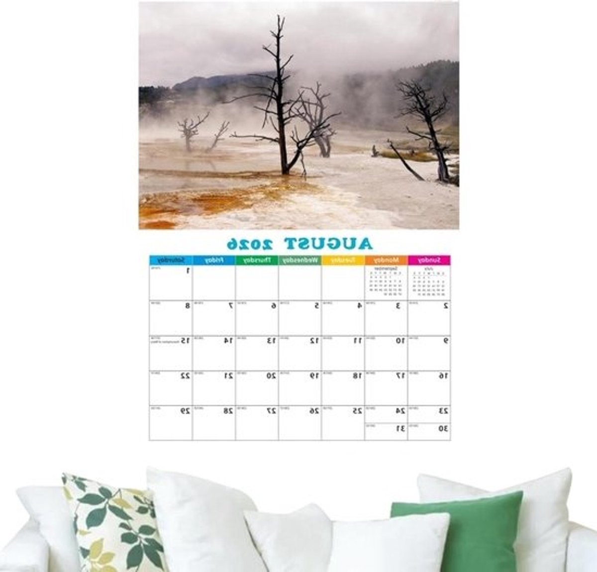 Maandkalender - Wekelijkse planner Wandkalender - Afspraken plannen - Natuurfotografie - 29 x 22 cm - Multicolor