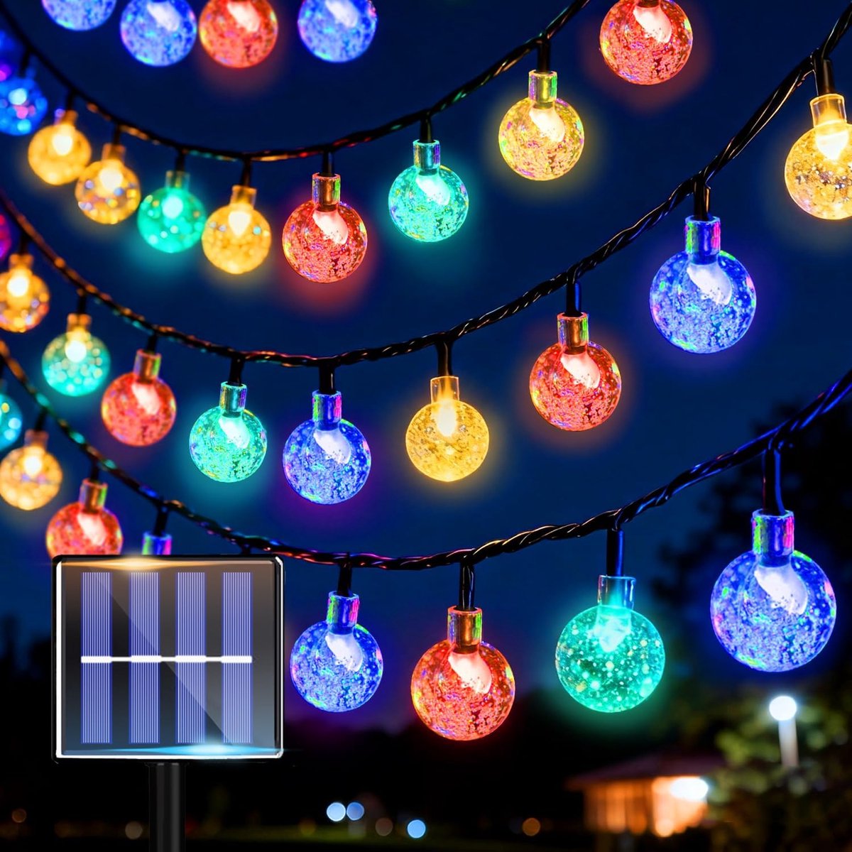 Lichtsnoer 10m - 40 LED - Op Zonne-energie - IP64 Waterdicht - Voor Buiten