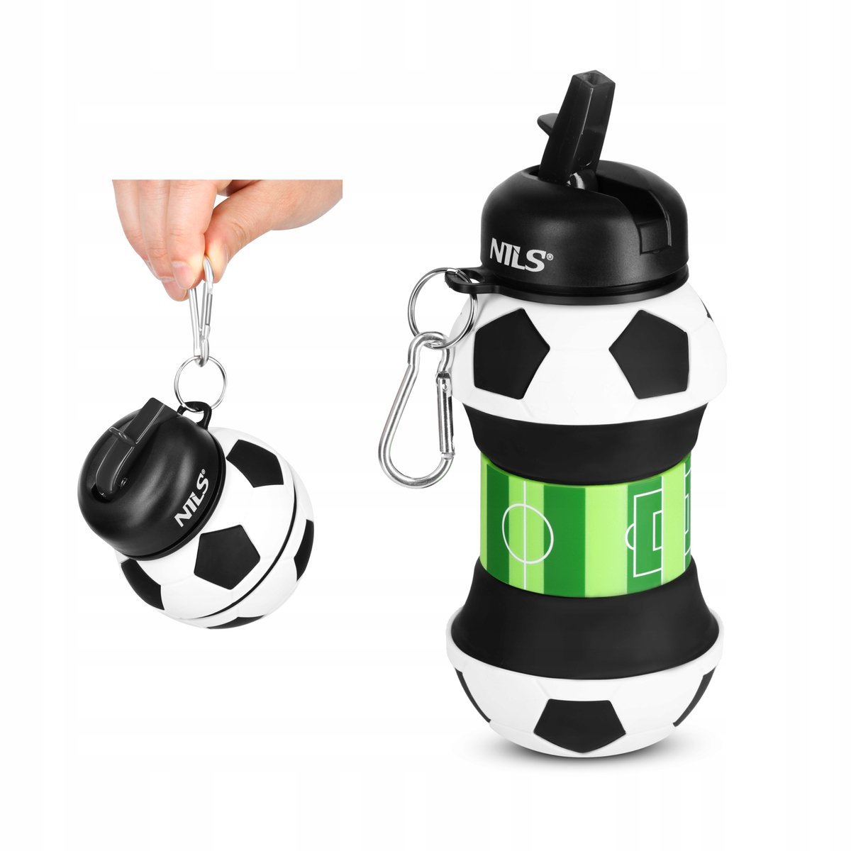 NILS Opvouwbare Siliconen Sportfles Voetbal 550ml - BPA-vrij