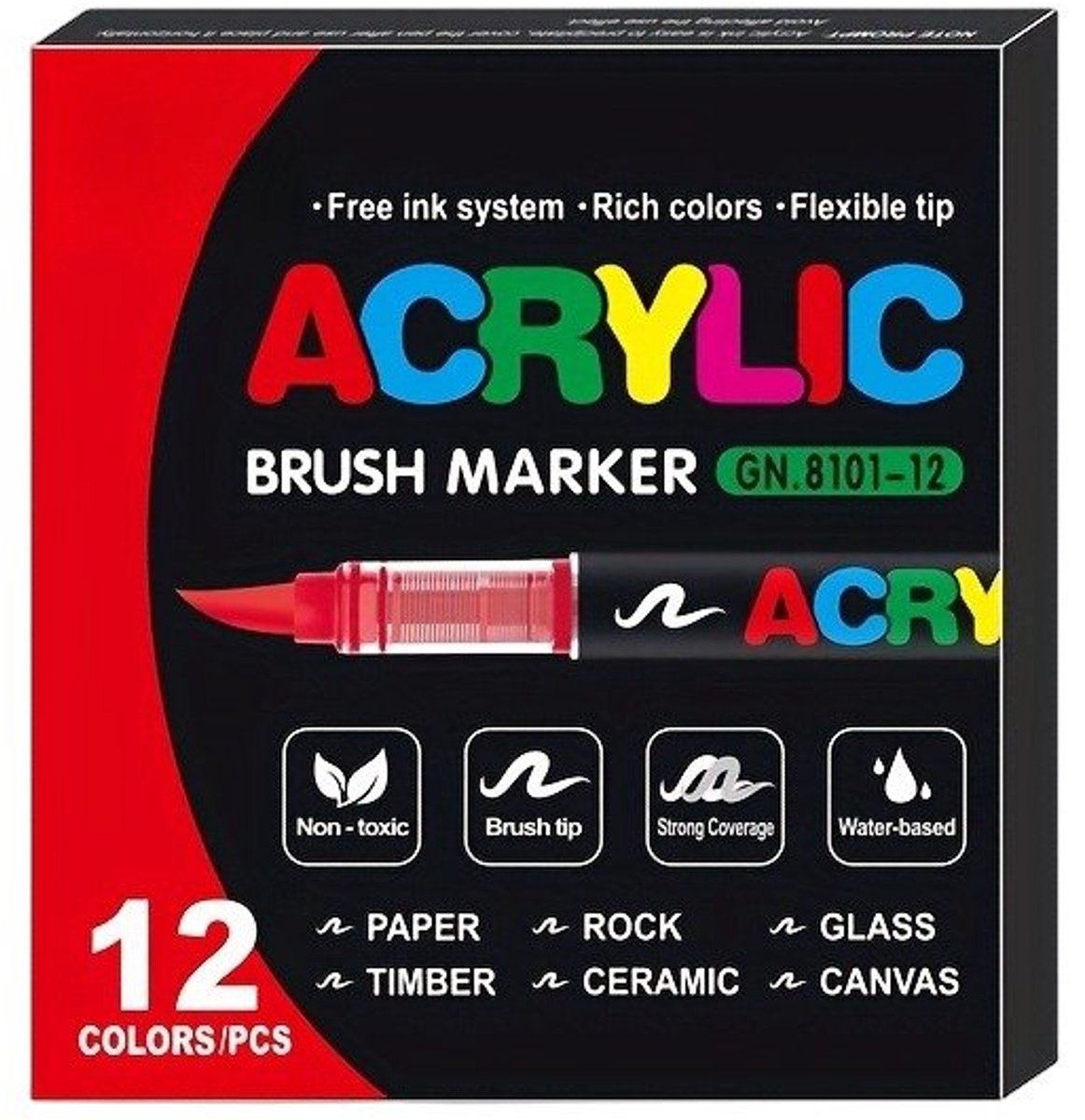 Currero Aquamarkers - Twinmarkers - Brushpennen - Stiften - Markeerstiften Op Waterbasis - Dual Tip - Tekenen En Kleuren - 12 Kleuren