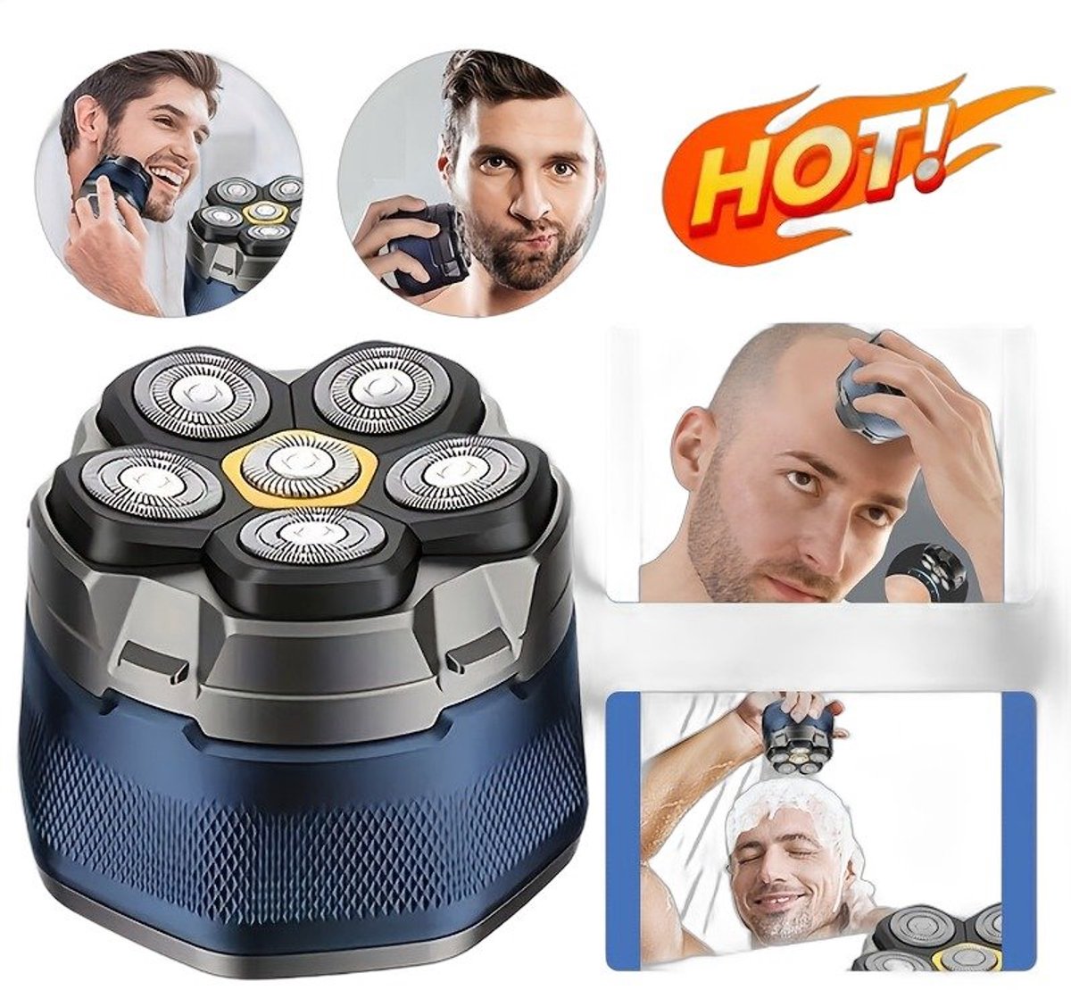 Currero Foil Shaver - Scheerapparaat Mannen - Hoofd Scheerapparaat - Head Shaver - Tondeuse met Trimmer - Lichaam en Baard - Oplaadbaar