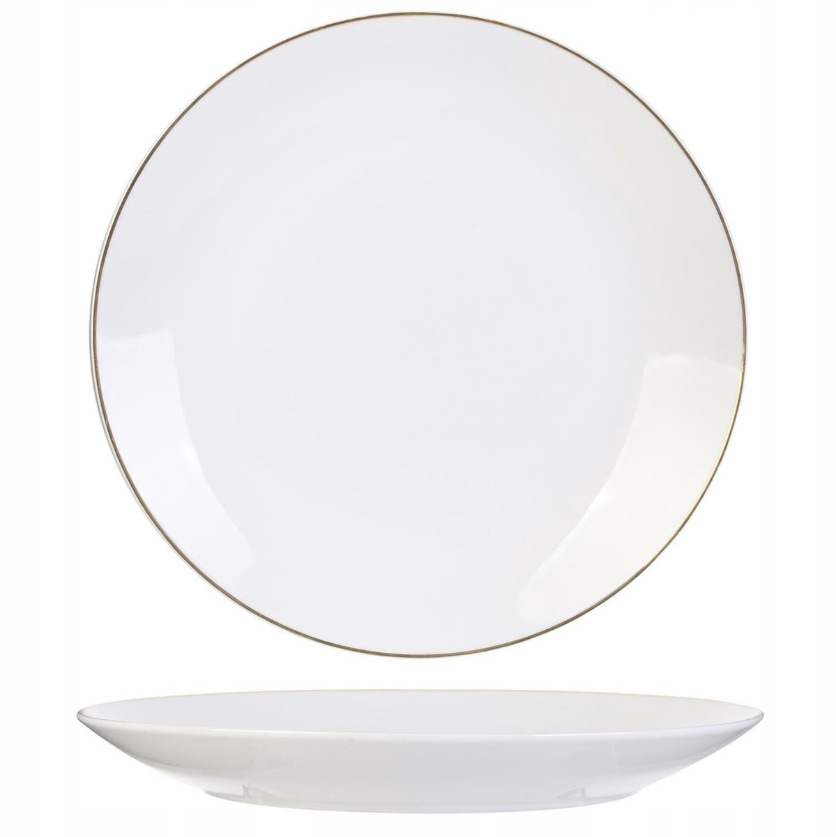 Witg Dinerbord Parelmoer Goud 27 cm met gouden rand