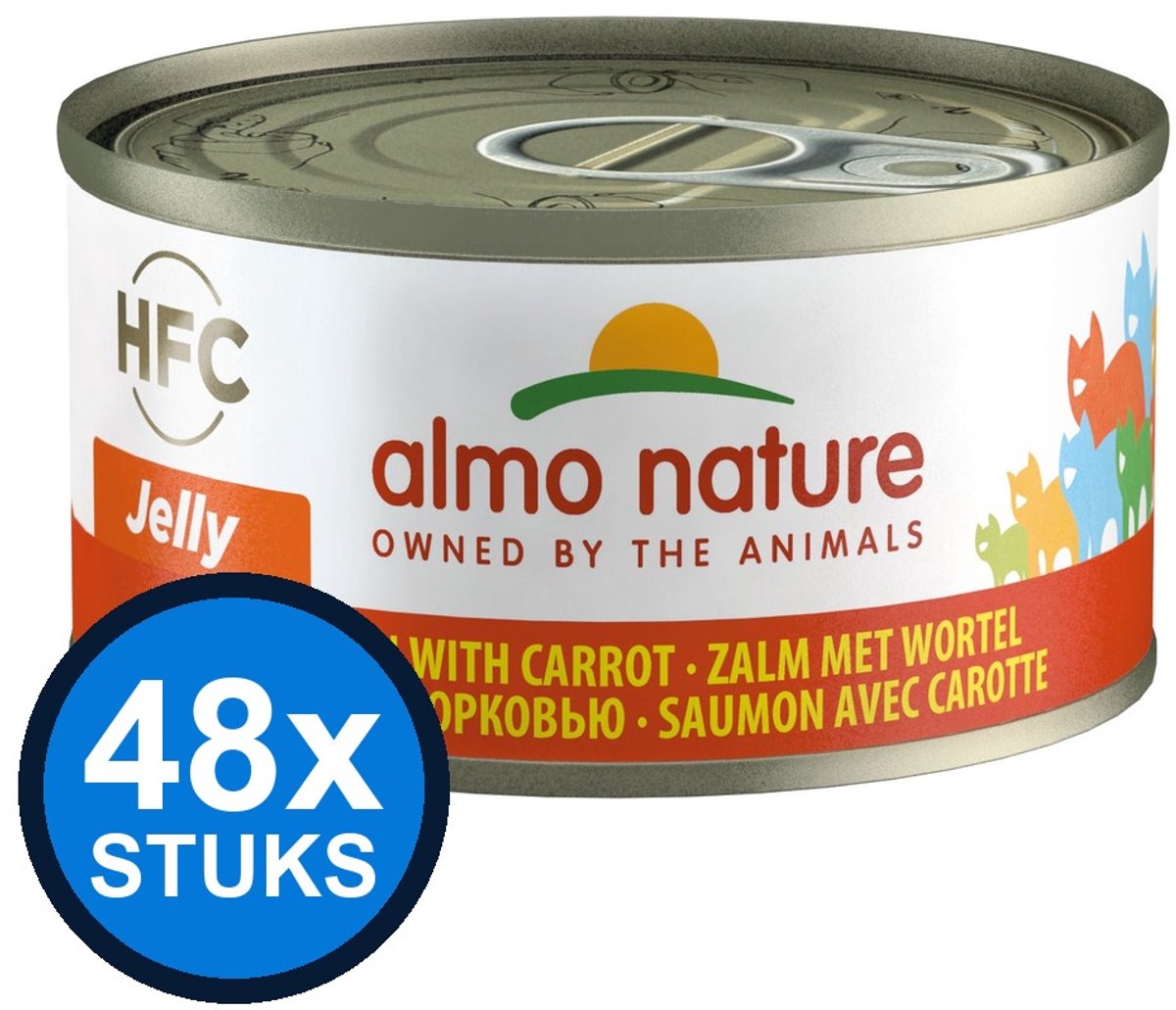 48x Almo Nature HFC Jelly - Zalm & Wortel - Kattenvoer Natvoer - 70g