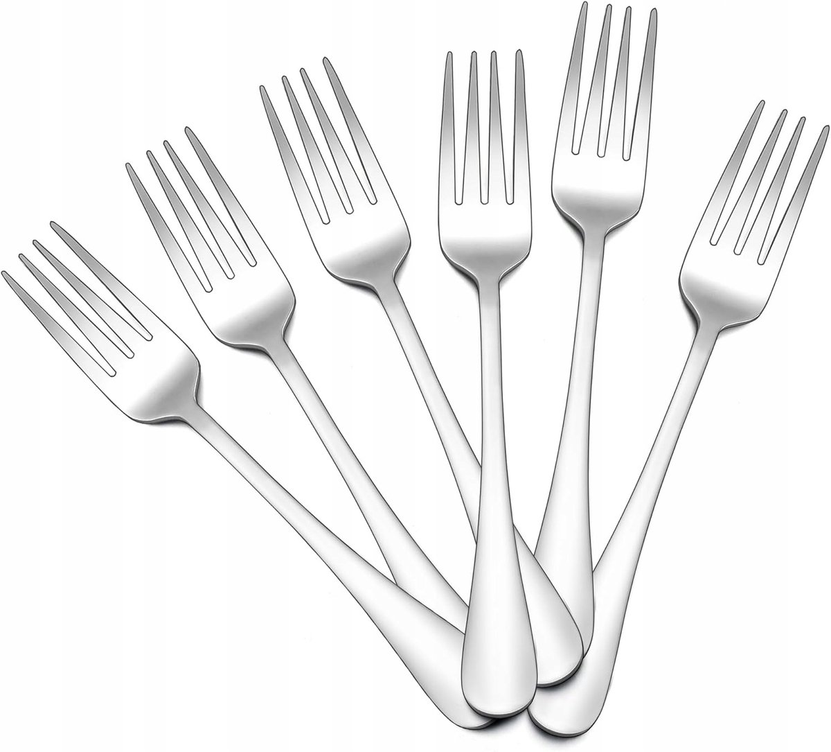 6x RVS Vorken 20,5 cm - Gepolijst, Vaatwasmachinebestendig