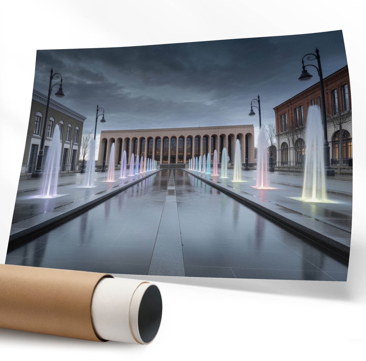 Coloray Canvas Poster Polycanvas - Winterlandschap, Fotografie - 594 x 840 mm - Blauw Decoratie - Rechthoek - Decoratieve poster - Kantoor - Modern