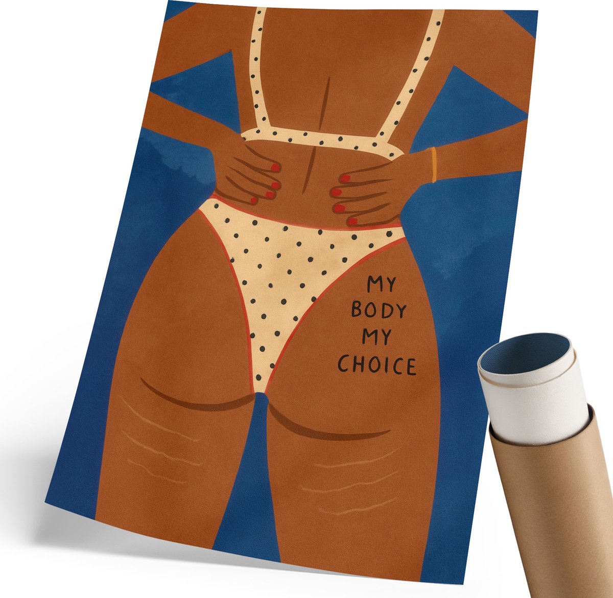 Coloray Polycanvas Wandposter - Vertrouwen, Illustratie - 210 x 297 mm - Blauw Illustratie - Rechthoek - Muurkunst - Woonkamer, Slaapkamer, Kantoor - Expressief
