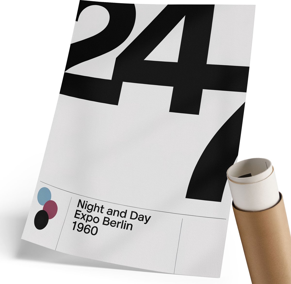 Coloray Polycanvas Wandposter - Expo Berlijn, Typografie - 210 x 297 mm - Zwart Decoratie - Rechthoek - Wandkunstwerk - Woonkamer, Slaapkamer, Kantoor - Modern