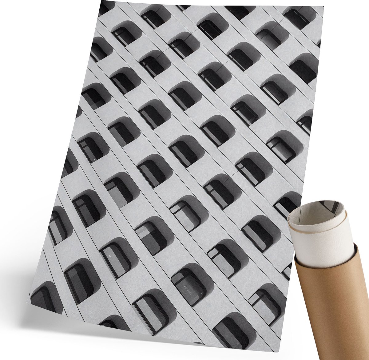 Coloray Polycanvas Poster - Interessante Architectuur, Fotografie - 210 x 297 mm - Wit Wandposter - Rechthoek - Muurdecoratie - Woonkamer, Slaapkamer, Kantoor - Modern