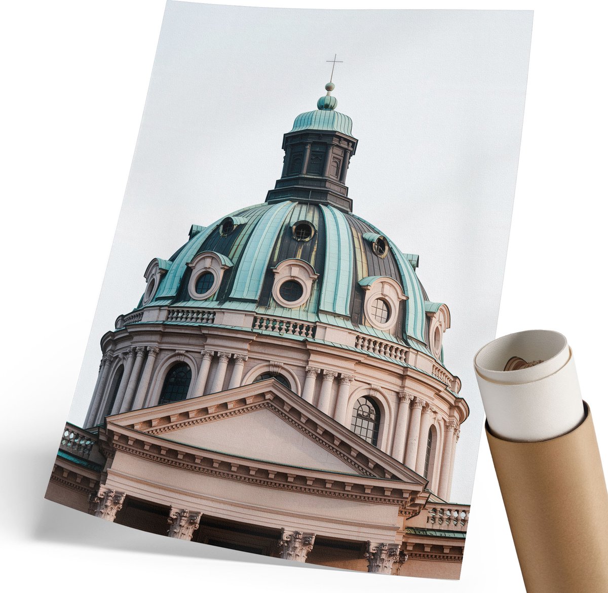 Coloray Canvas Poster Polycanvas - Een Statige Koepel, Fotografie - 210 x 297 mm - Grijs Decoratie - Rechthoek - Decoratieve poster - Woonkamer, Slaapkamer, Kantoor - Klassiek