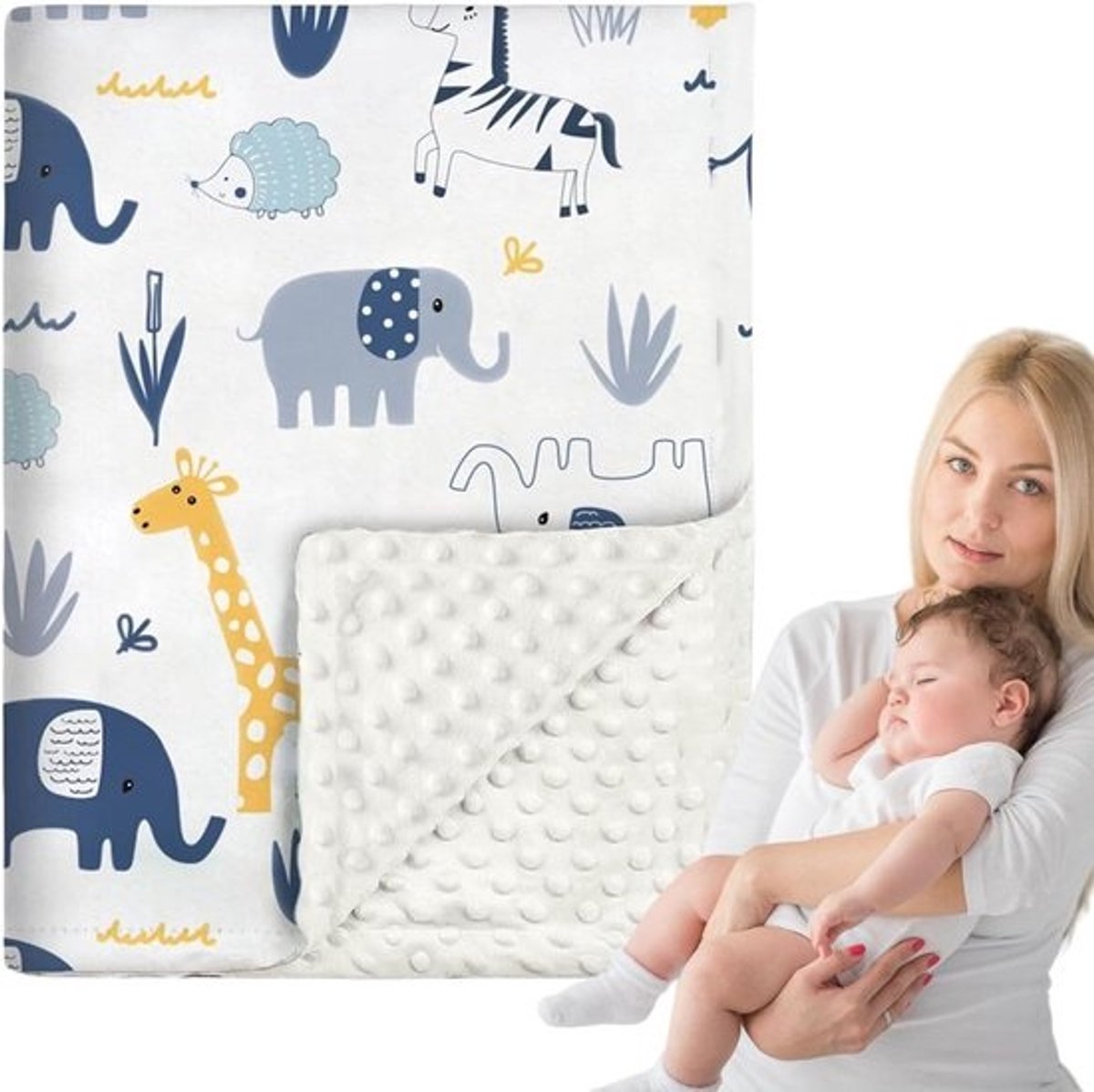 Inbakerdeken Baby - Wikkeldeken Pluche - Baby Comfort - Ultra Zacht Katoen - 100x75 cm - Beige