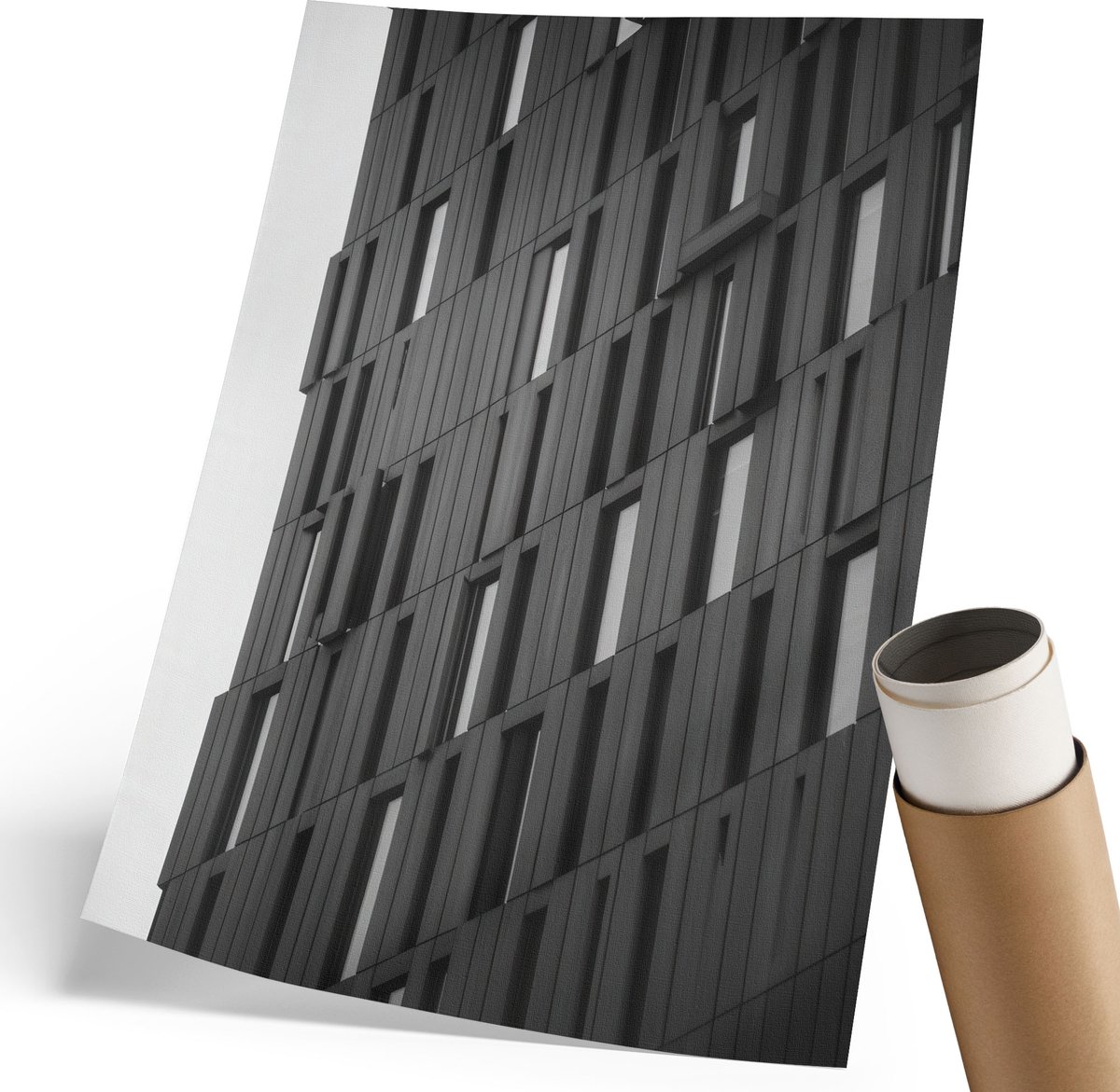 Coloray Polycanvas Poster - Industrielandschap, Grijs - 210 x 297 mm - Grijs Wandposter - Rechthoek - Muurdecoratie - Woonkamer - Modern