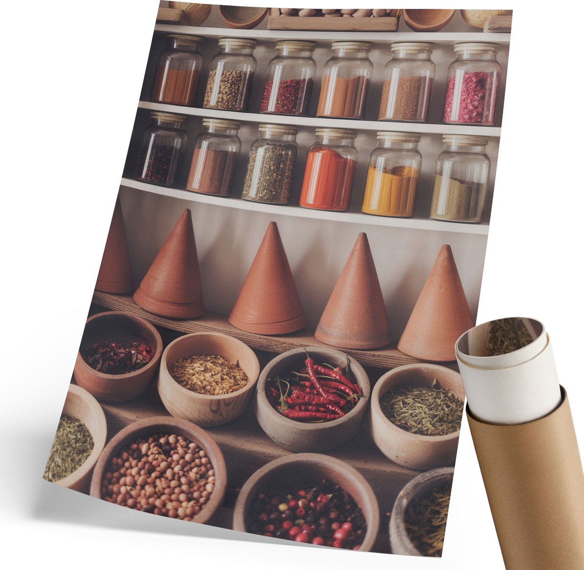 Coloray Polycanvas Poster - Winterzwijn, Bruin - 210 x 297 mm - Bruin Wanddecoratie - Rechthoek - Kunstposter - Slaapkamer - Rustiek
