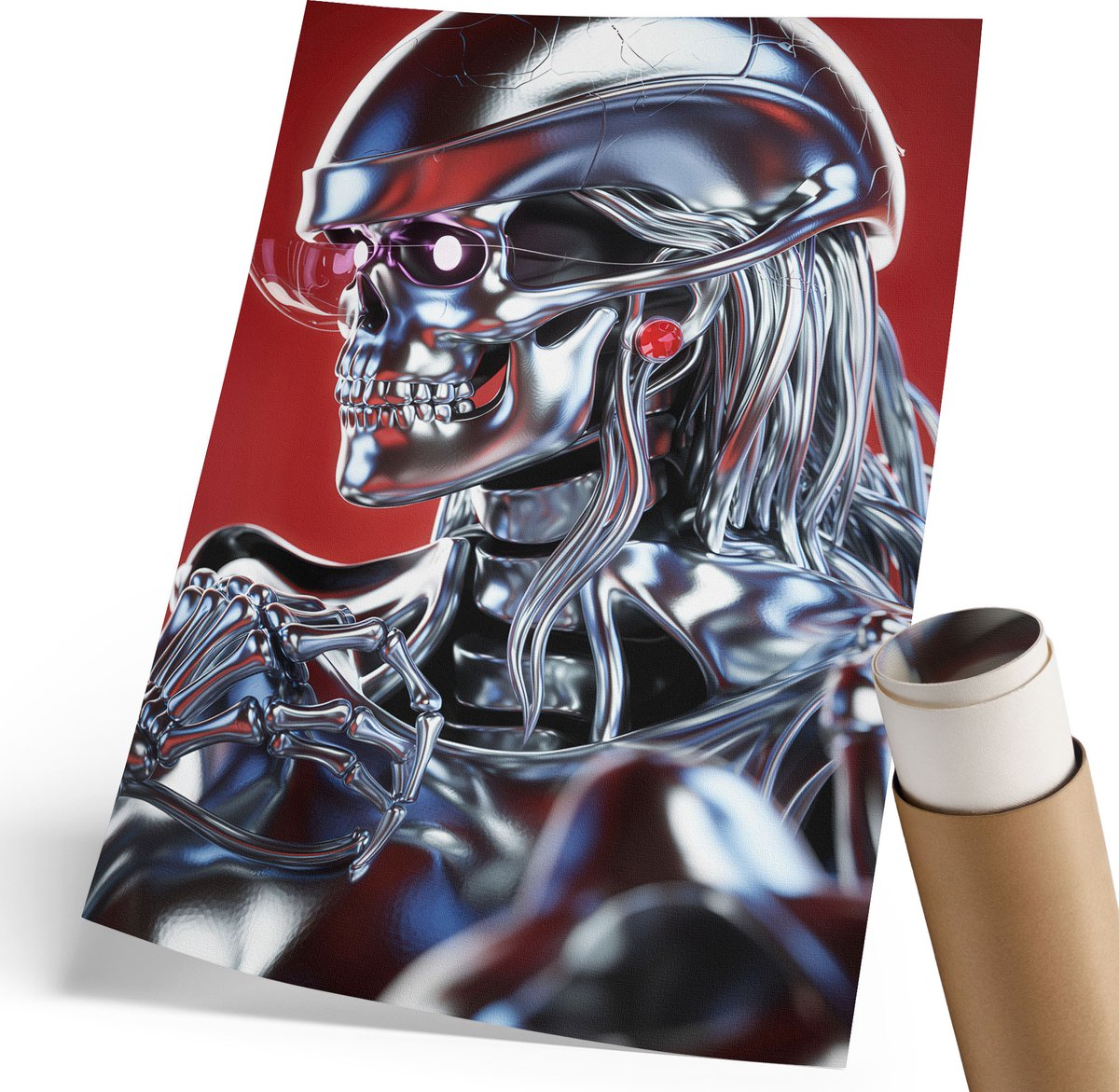 Wallfluent Canvas Poster Polycanvas - Berglandschap, Fotografie - 420 x 594 mm - Groen Poster - Rechthoek - Kunstposter - Woonkamer, Slaapkamer, Kantoor - Klassiek