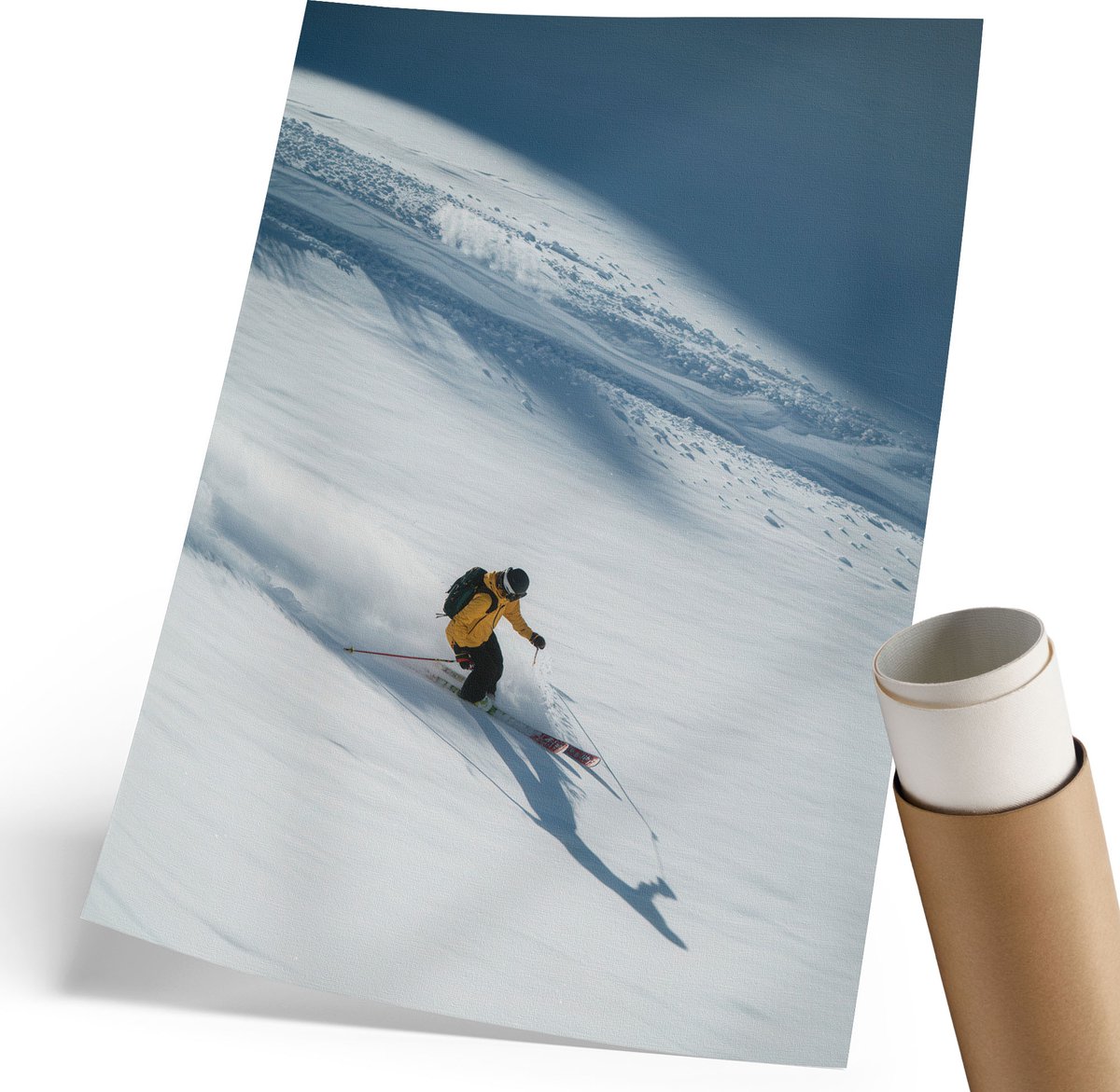 Coloray Polycanvas Poster - Neonstad, Illustratie - 420 x 594 mm - Turkoois Design - Rechthoek - Kunstposter - Woonkamer, Slaapkamer, Kantoor - Modern