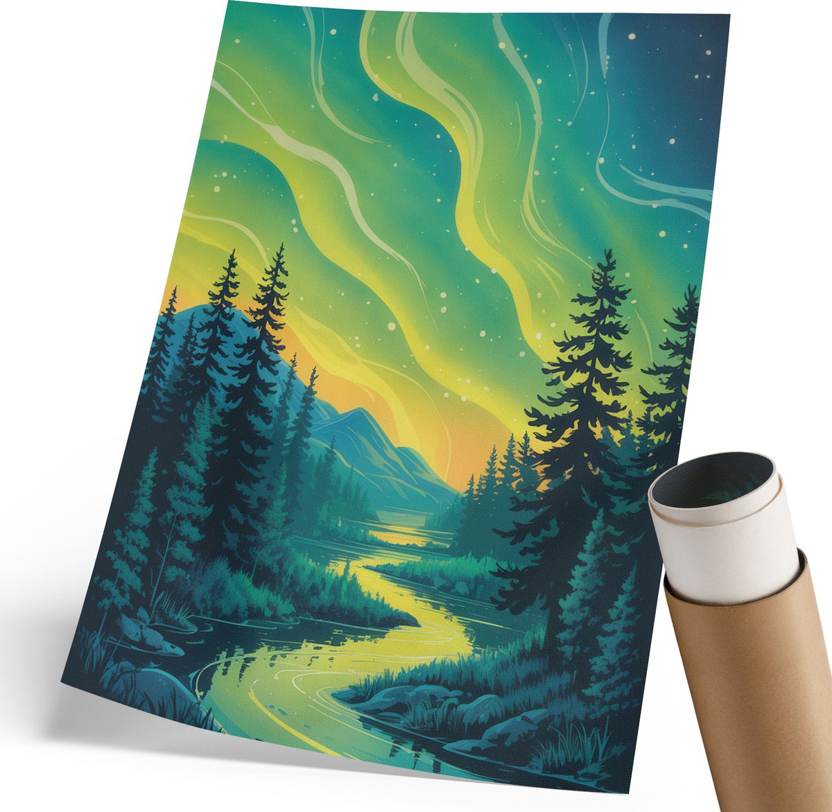 Coloray Polycanvas Wandposter - Stedelijke Charme, Bruin - 420 x 594 mm - Grijs Decoratie - Rechthoek - Wandkunstwerk - Kantoor - Klassiek