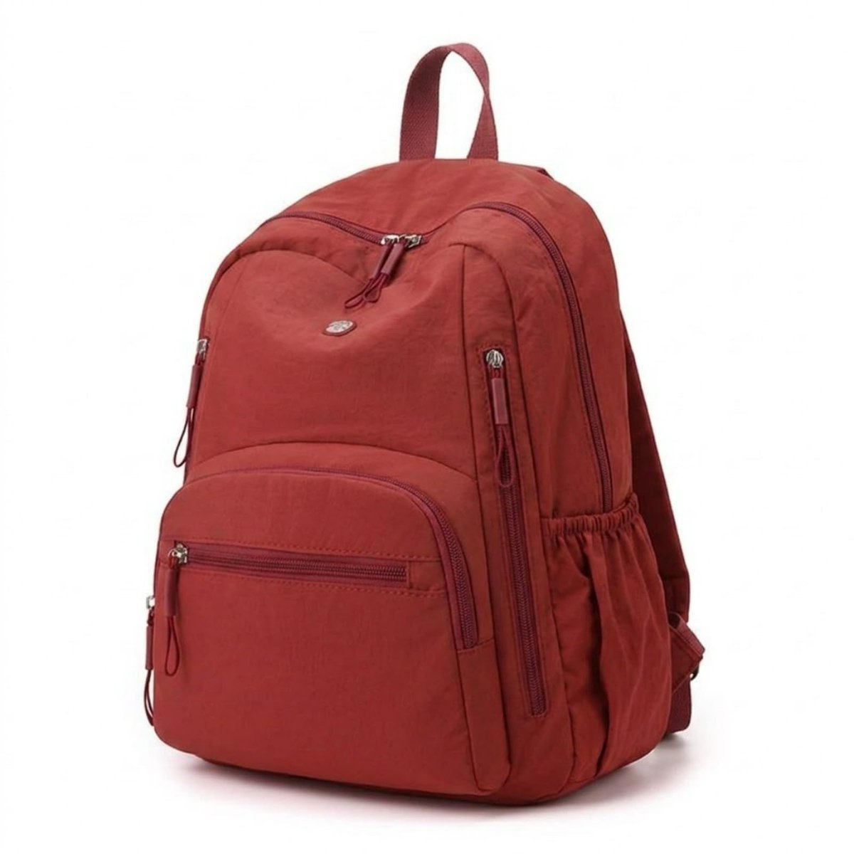 Lichte Damesrugzak – Rugzak Dames – 0,29 kg – Laptoprugzak tot 14 Inch – Nylon – Spatwaterbestendig – Meerdere Vakken – Voor School, Werk, Winkelen en Reizen – Rood – 1 Stuk