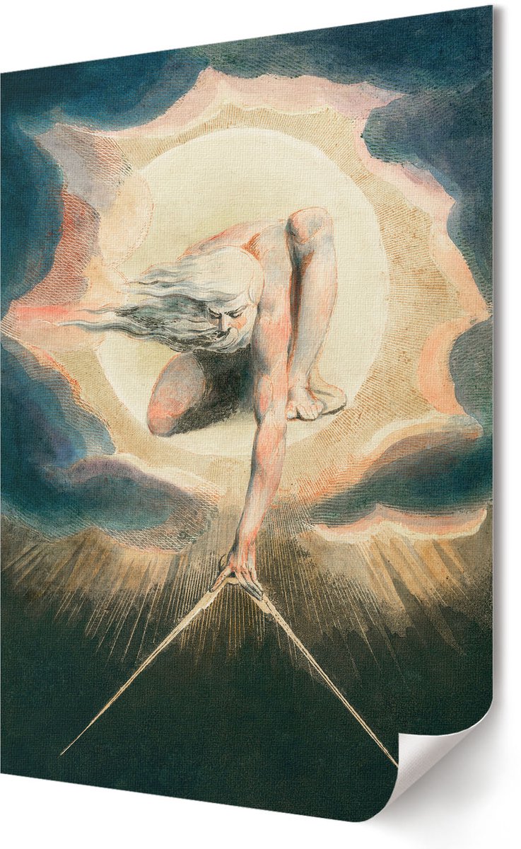 Coloray Polycanvas Poster - Oude Man Van De Dagen, Schilderen - 594 x 840 - Romig Motief - Rechthoek - Kunstposter - Slaapkamer - Expressief