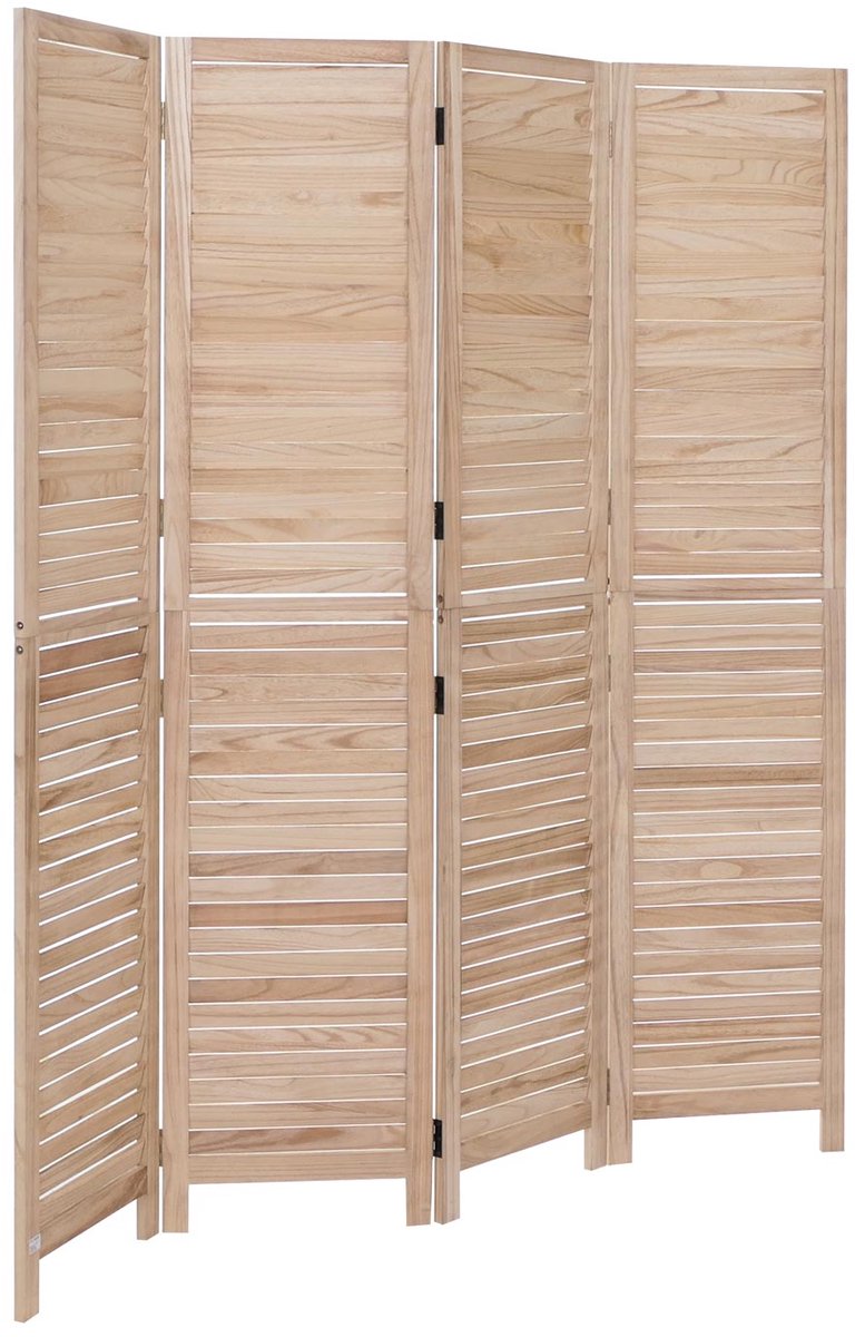 Kamerscherm MCW-C30b, ruimteverdeler, scheidingswand, zichtbescherming, vintage paulowniahout 180x161 cm ~ naturel