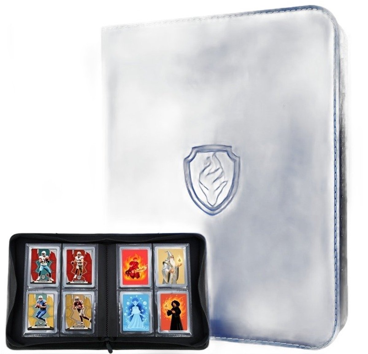 Currero Toploader Binder - Verzamelmap Kaarten - Geschikt voor Pokemon - 4 Pocket - 9 Pocket - 12 Pocket - Trading Card Map - Toploadermap - Blauw