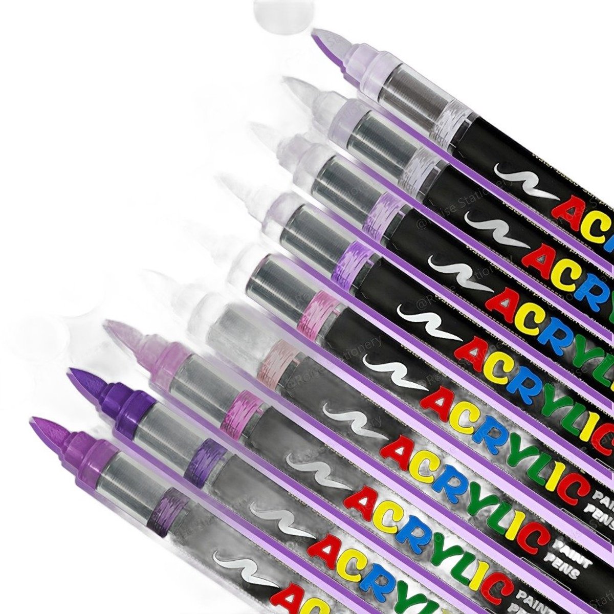 Currero Aquamarkers - Twinmarkers - Brushpennen - Stiften - Markeerstiften Op Waterbasis - Dual Tip - Tekenen En Kleuren - 9-Delig Paars