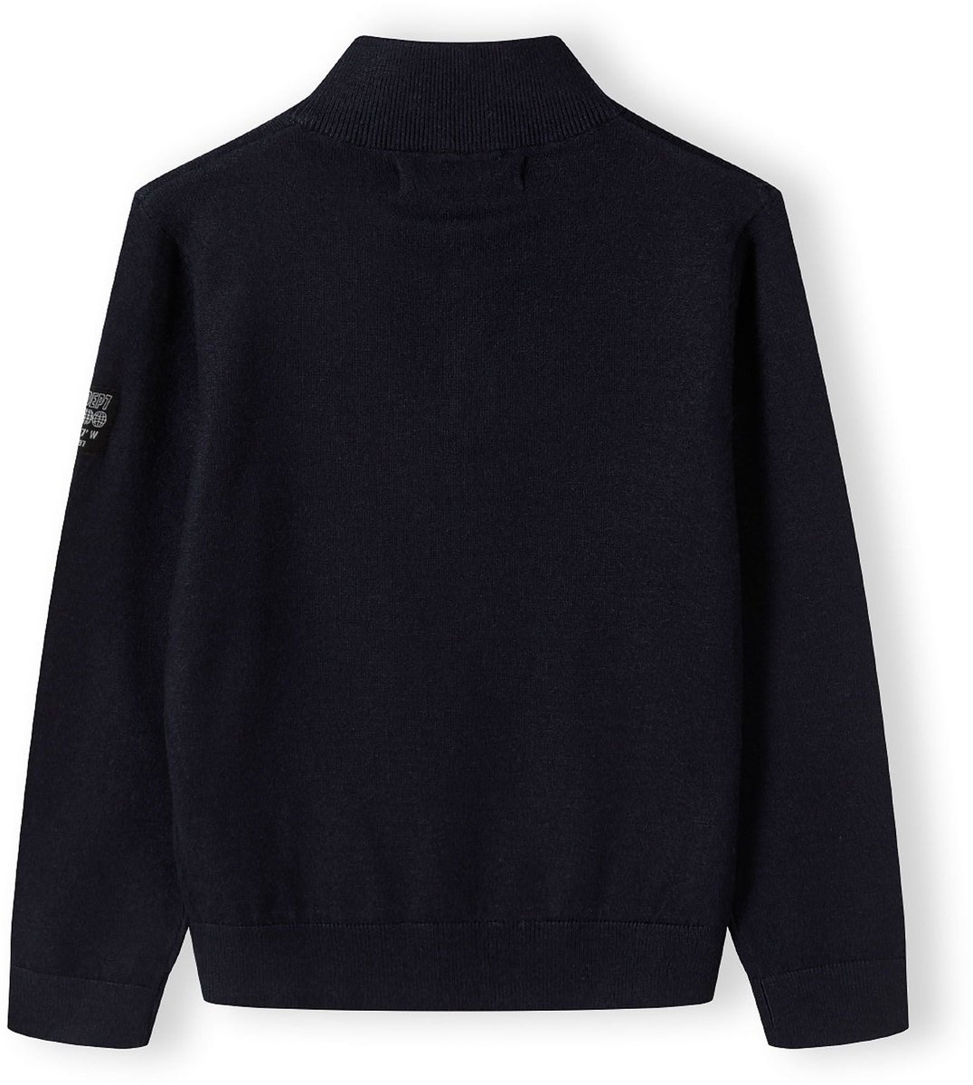 Minoti trui jongens met halve rits - gebreid donkerblauw