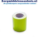 Limegroene reflecterende tape met honingraatpatroon.