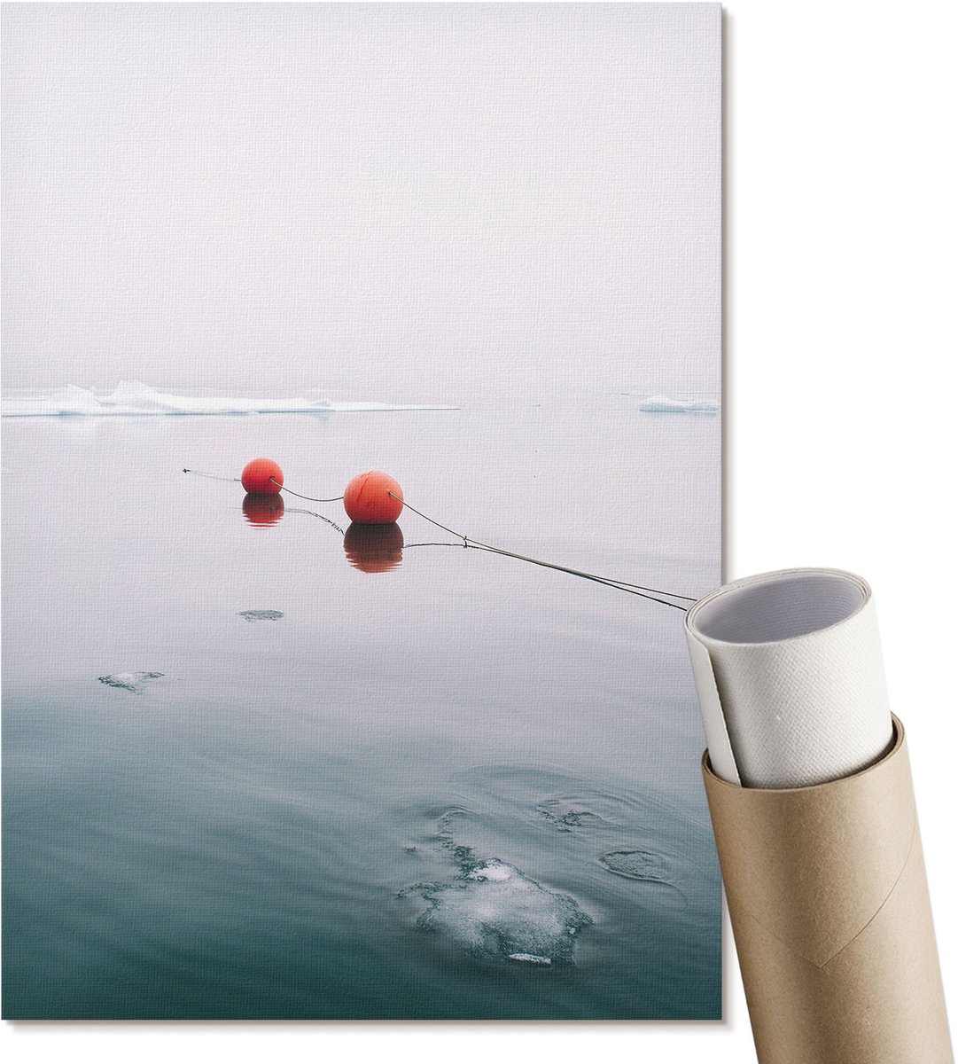 Coloray Canvas Poster Polycanvas - Rustig Water, Fotografie - A4 - Wit Patroon - Rechthoek - Kunstposter - Woonkamer, Slaapkamer, Kantoor - Minimalist