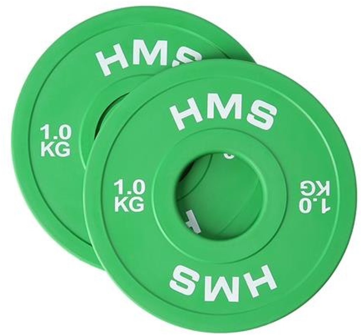 Merkloze Olympische borgringschijven 2x1kg - Rubber Gecoat