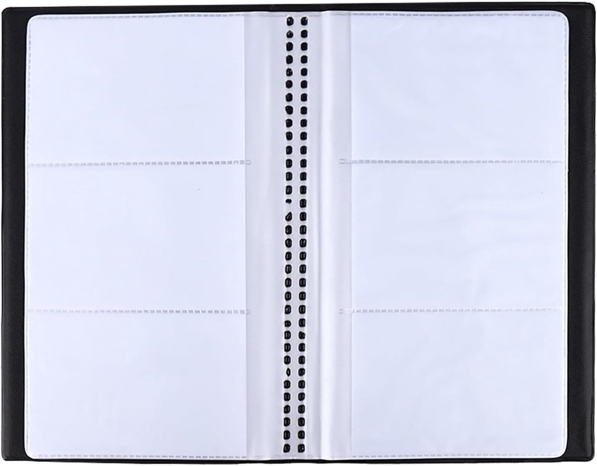 Visitekaartjeshouder met 240 vakken, PU-lederen opbergmap met transparante hoesjes, compacte organizer voor creditcards en ledenkaarten, harde pvc-album