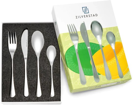 Zilverstad - Kinderbestek 4-delig Glad RVS 18/10 van Zilverstad — afbeelding 5