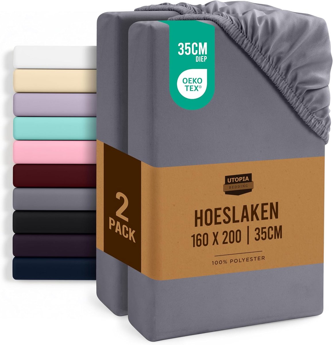 Schoonmaakartikel - Set van 2 - 160 x 200 cm - Microvezel - Grijs