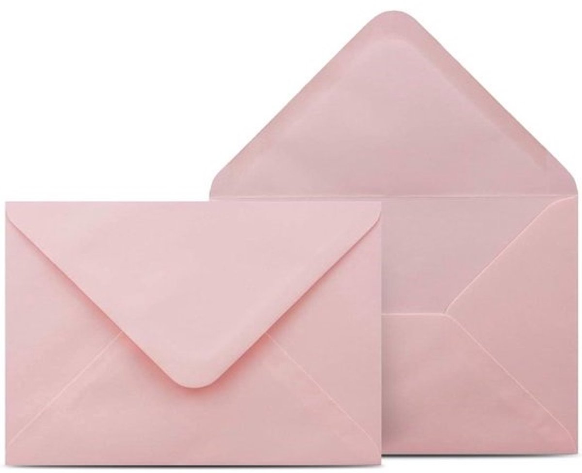 Enveloppen DIN C6 - Papieren enveloppen - Versturen van kaarten - Zonder venster - 114 x 162 cm - Roze