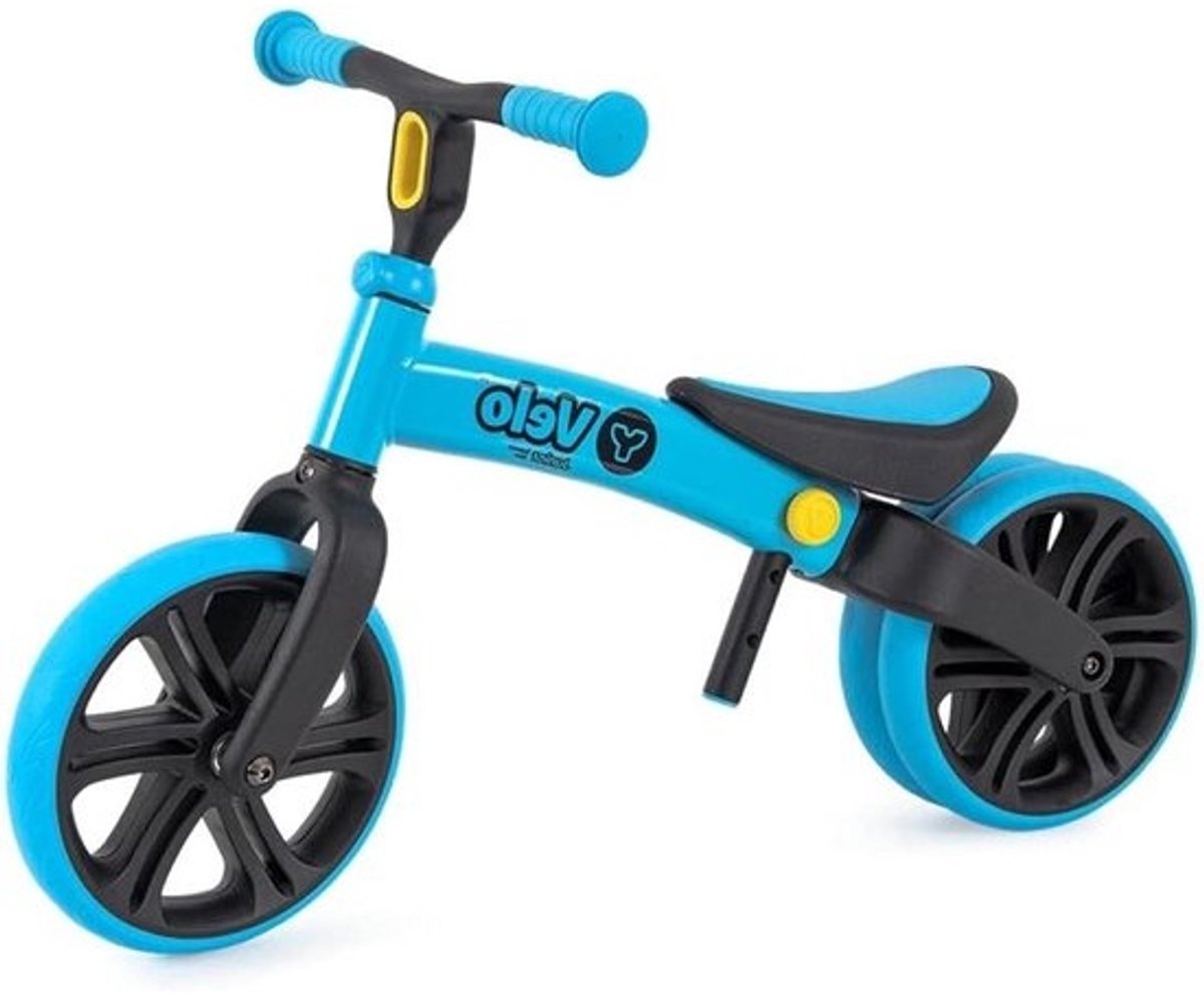 Loopfiets Junior - Kinderfiets Balansfiets - Leren Fietsen - Dubbel Achterwiel - 12 Inch Wielmaat - Blauw