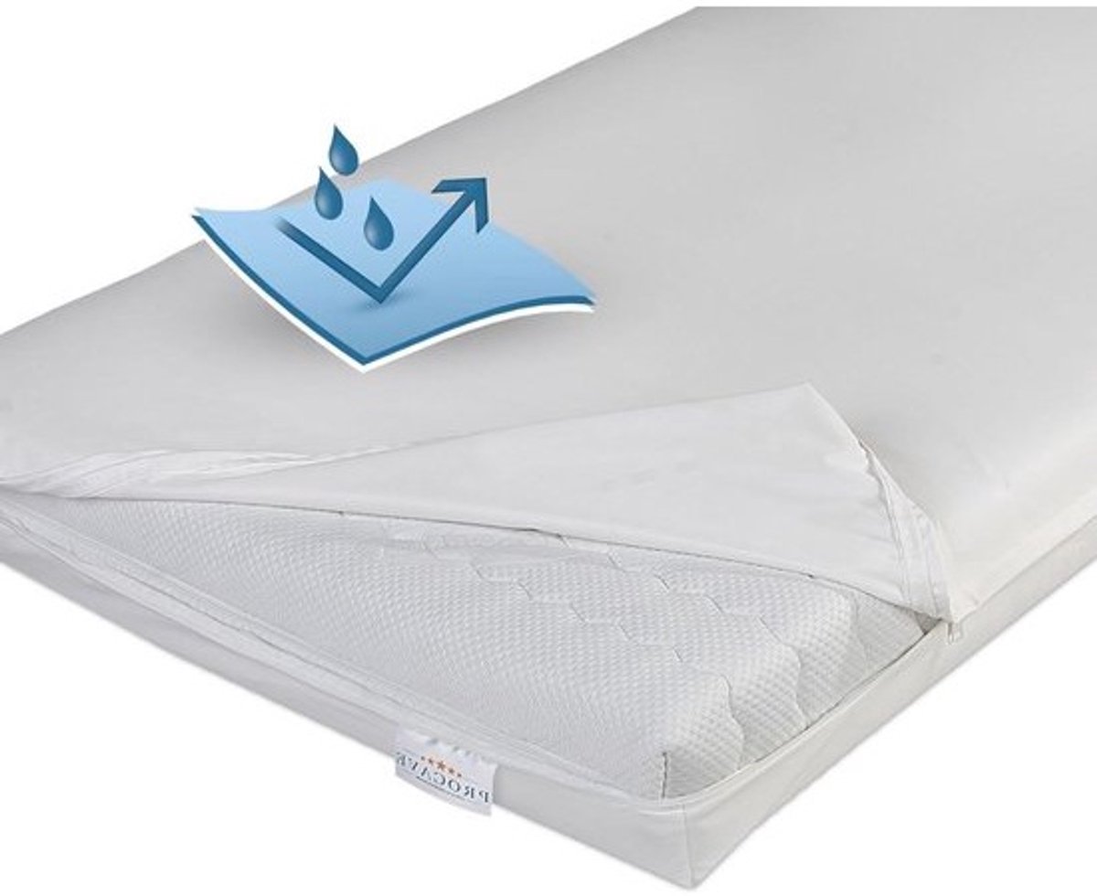 Matrashoes Waterdicht - Matrasbeschermer Ademend - Bed Drogen - Met Rits - 140x220 cm - Wit