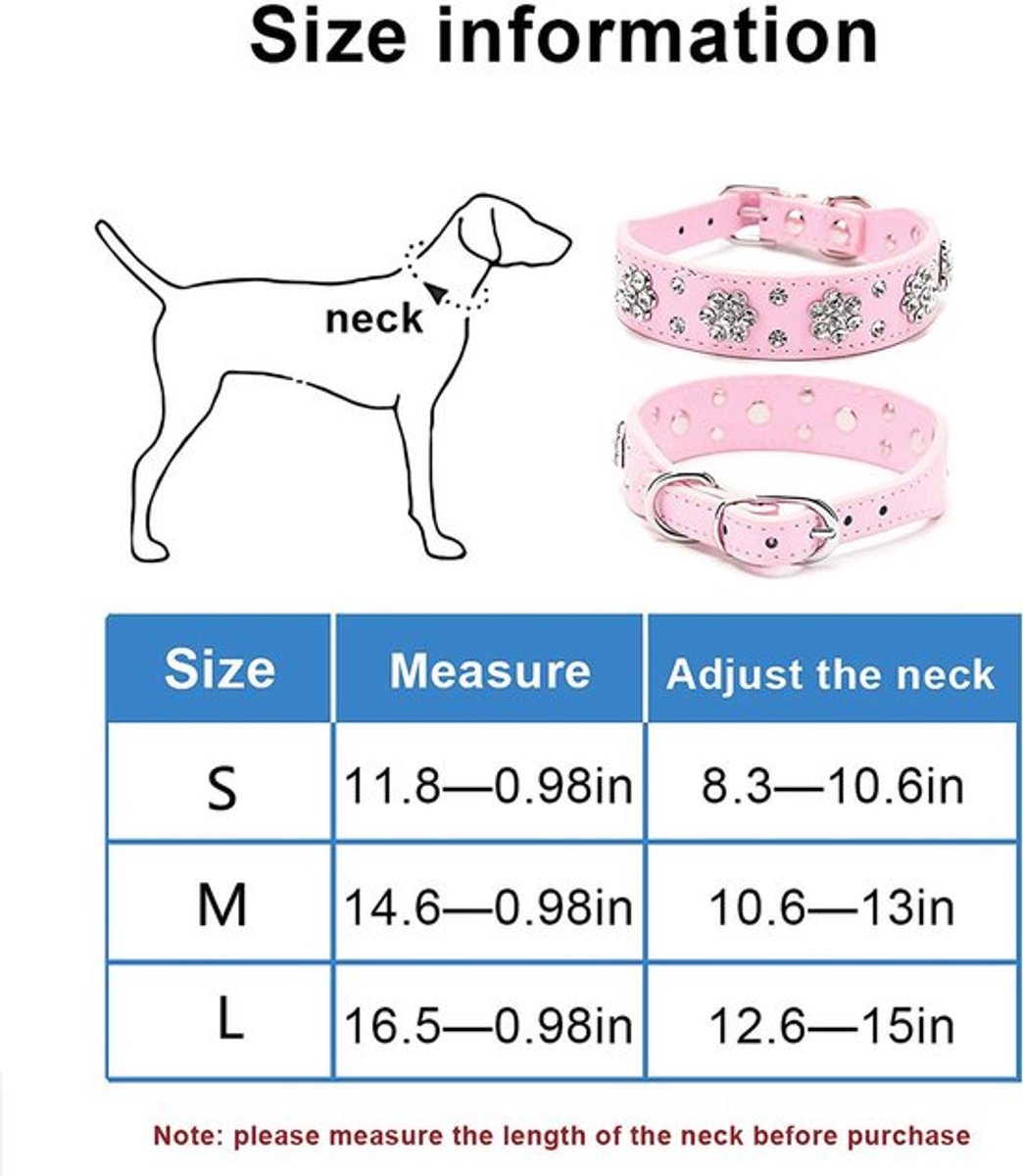 OmGoods - Dailygoody - Strass Halsband Kat - Bloem Design - Bling Kraag - Hot Roze