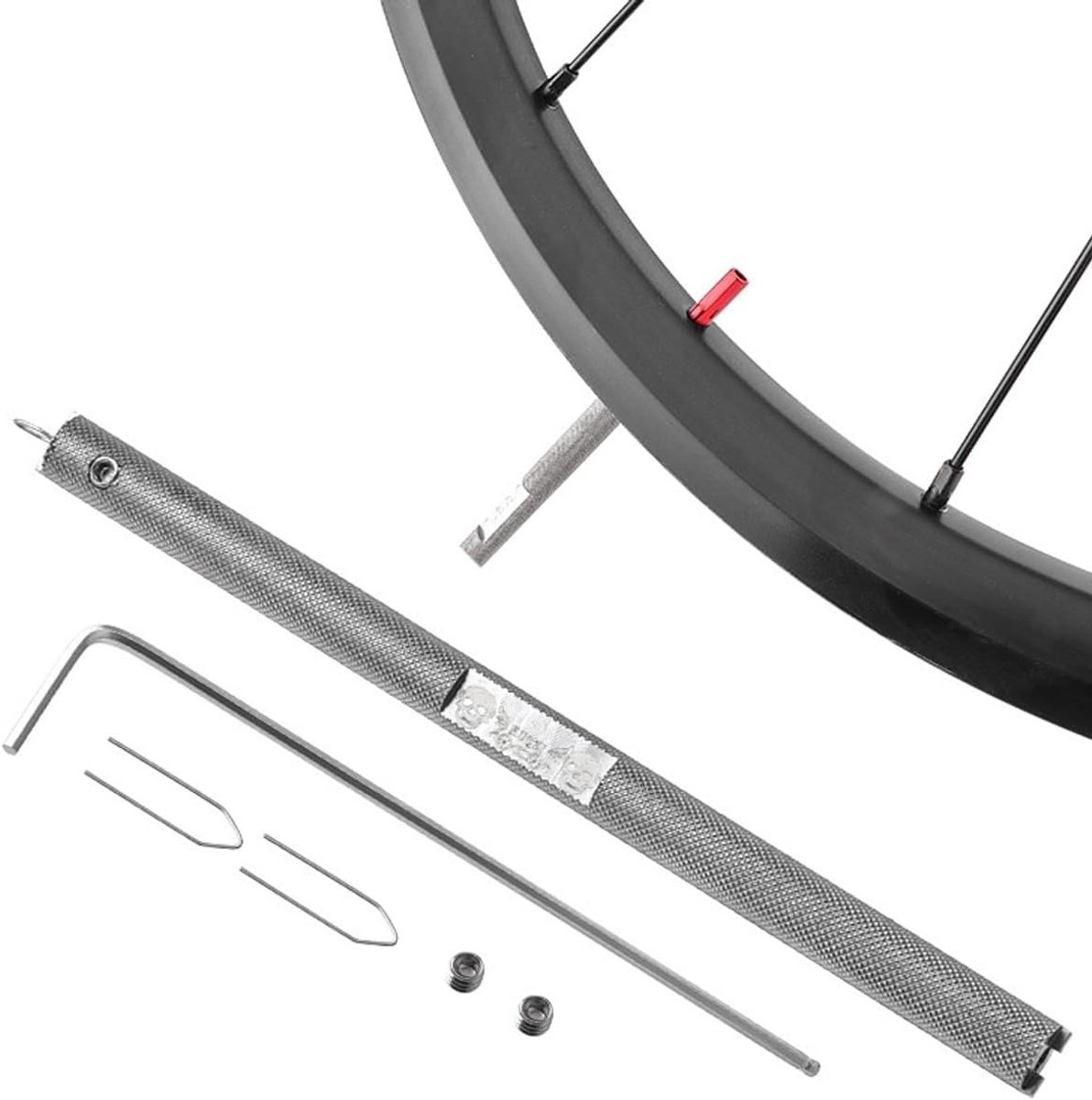Stalen Spaken Gereedschapset met Verwisselbare Kop en Antislip Handvat voor Dubbele Velgen, Racefietsen en Mountainbikes