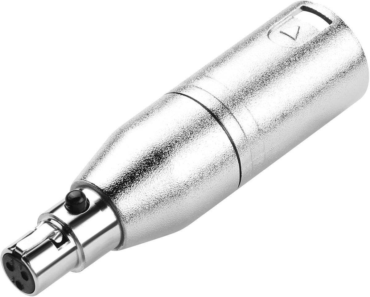 3 Pin Mini XLR naar 3 Pin XLR Audio Converter voor Microfoon, Camera en Geluidsapparatuur - Professionele Miniatuur Jack voor Opnames