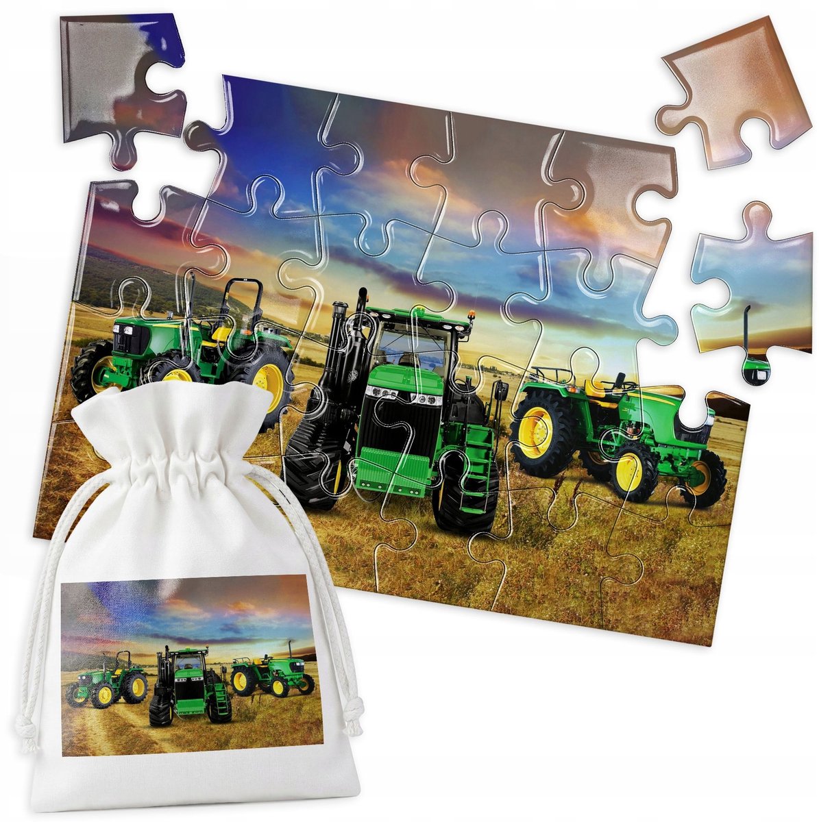Houten Puzzel - Boerderij Tractor 24 Stukjes - Leuk en Educatief