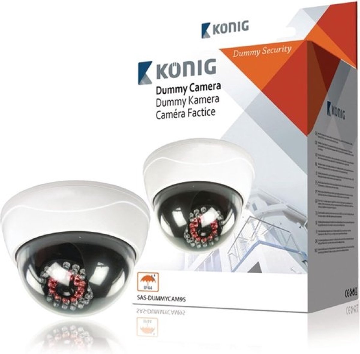 Dummy Camera - Valse Camera - Intimidatie Indringers - Knipperende LED - 12.8 x 12.8 x 9 cm - Wit